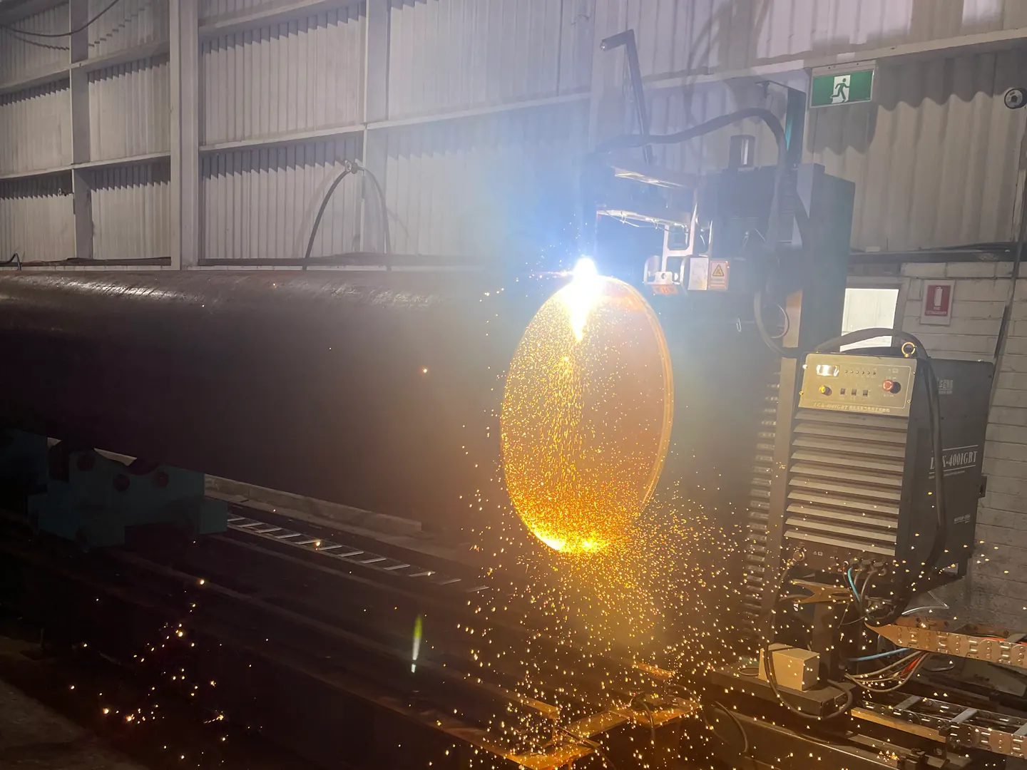 Large Diameter Pipe Laser Cutting work inside the TubeTech Campbellfield workshop